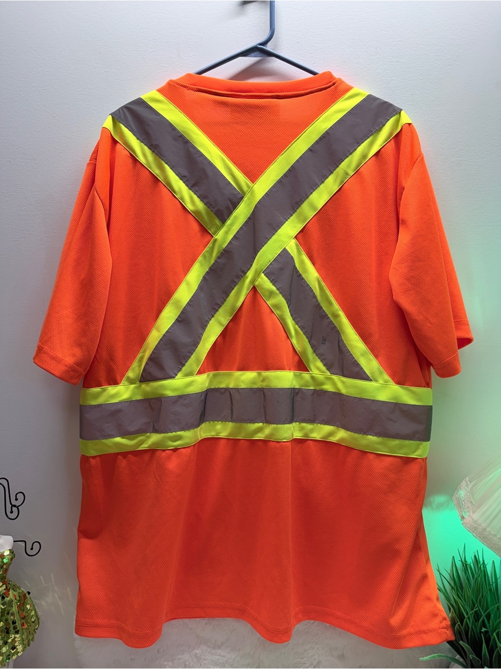High-Visibility Orange Safety Tee with Reflective Stripes - Picture 5 of 5